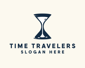 Wine Time Hourglass logo design