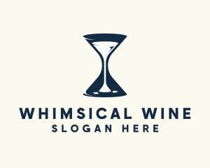 Wine Time Hourglass logo design