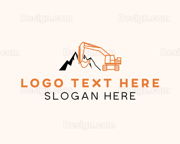 Industrial Backhoe Excavator Logo