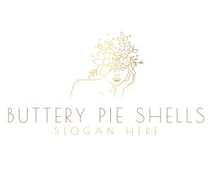 Gold Luxury Floral Woman Logo