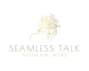 Gold Luxury Floral Woman Logo