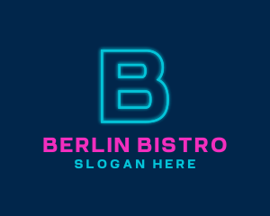 Neon Glow Club Bistro logo design