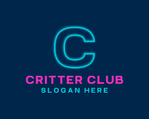 Neon Glow Club Bistro logo design