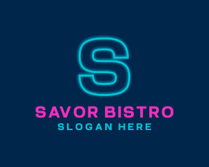 Neon Glow Club Bistro logo design