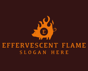 Flame Pork Barbecue  logo design