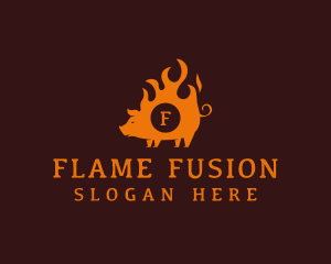 Flame Pork Barbecue  logo design