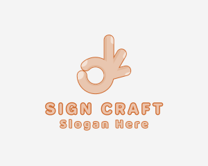 Okay Hand Sign logo design