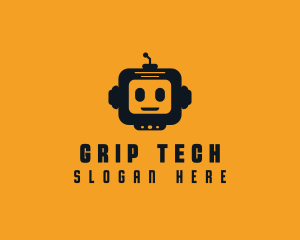 Robot Head Tech Toys logo design