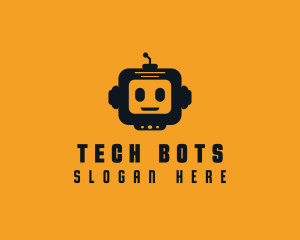 Robot Head Tech Toys logo design