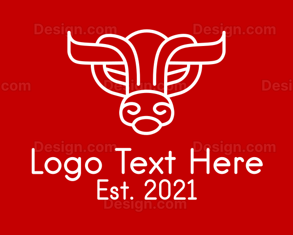 Abstract Bull Zodiac Logo