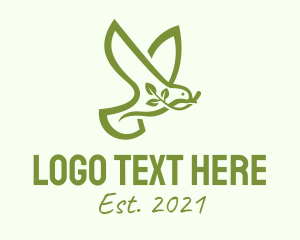 Green Dove Outline  logo