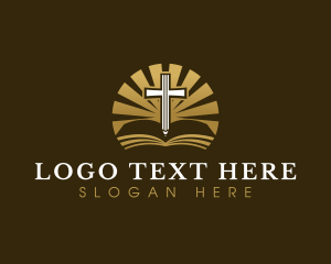Cross Bible Pencil Logo
