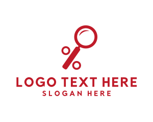 Percentage Magnifying Glass logo