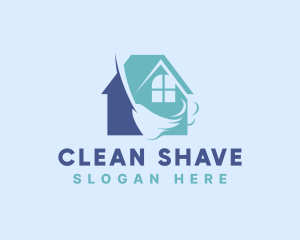 Home Cleaning Broom logo design