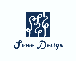 Ribbon Textile Interior Design logo design