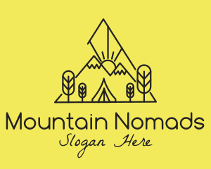 Minimalist Campsite Nature logo design