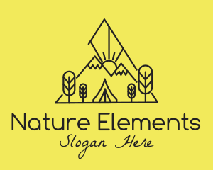 Minimalist Campsite Nature logo design