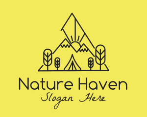 Minimalist Campsite Nature logo design