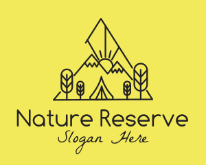 Minimalist Campsite Nature logo design