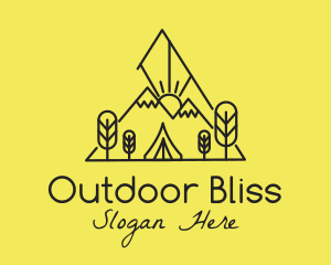 Minimalist Campsite Nature logo design