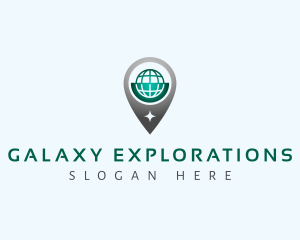 Globe Location Pin logo design