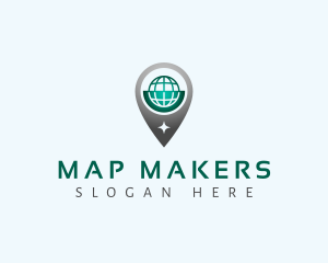 Globe Location Pin logo design