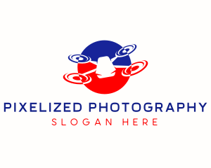 Aerial Drone Quadcopter logo design