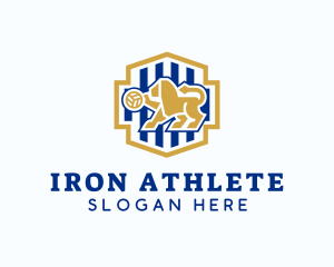 Lion Volleyball Athletics logo design