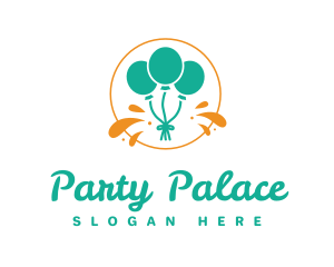 Party Balloons Confetti logo design