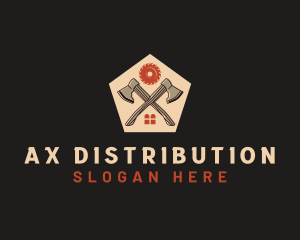 Axe Circular Saw Home Construction logo design