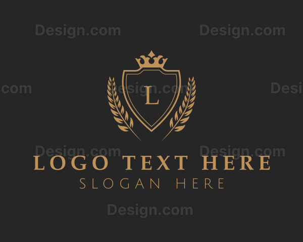 Shield Crown Luxury Wreath Logo