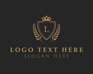 Shield Crown Luxury Wreath Logo