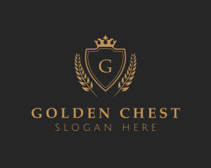 Shield Crown Luxury Wreath logo design