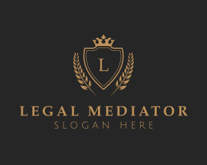 Shield Crown Luxury Wreath logo design