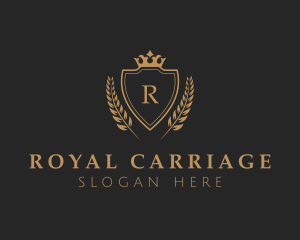 Shield Crown Luxury Wreath logo design