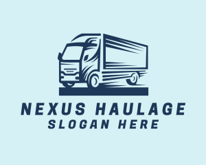 Blue Haulage Truck  logo design