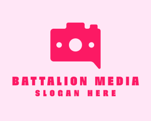 Pink Camera Chat logo design