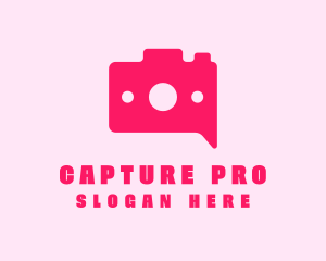 Pink Camera Chat logo design