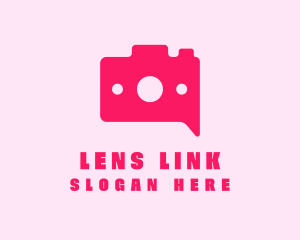 Pink Camera Chat logo design