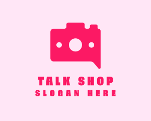 Pink Camera Chat logo design