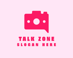 Pink Camera Chat logo design