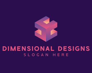 Digital 3D Cube Technology  logo design