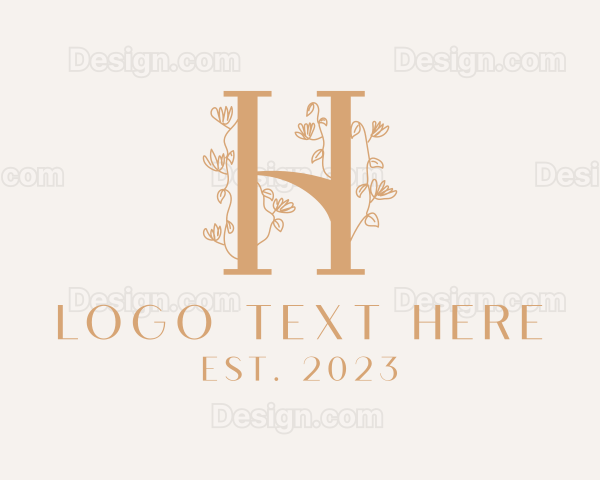 Flower Vine Letter H Logo