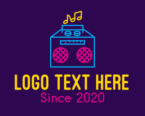 Tune - Neon Retro Music Player logo design