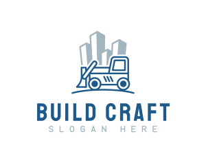 Bulldozer Building Construction logo design