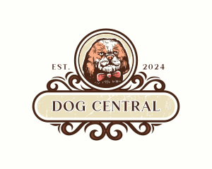 Vintage Dog Bowtie logo design