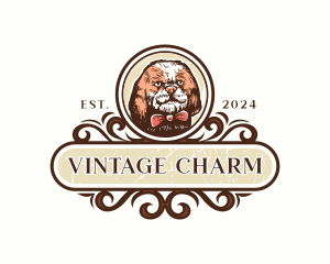 Vintage Dog Bowtie logo design