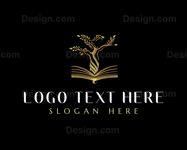 Elegant Tree  Book Logo