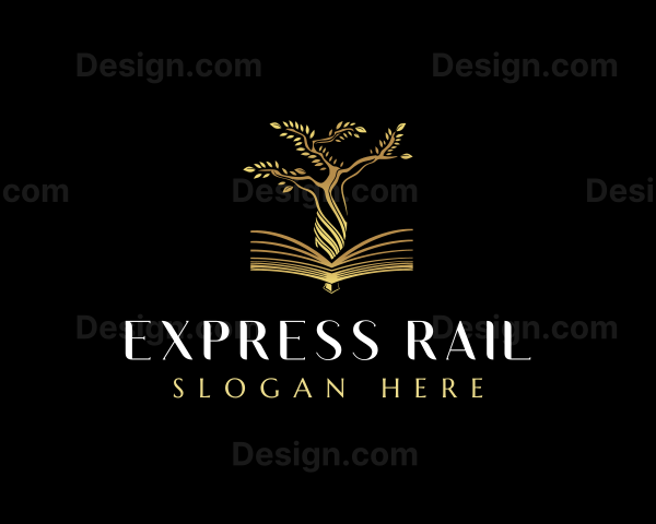 Elegant Tree  Book Logo