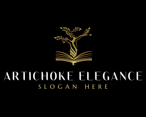 Elegant Tree  Book logo design